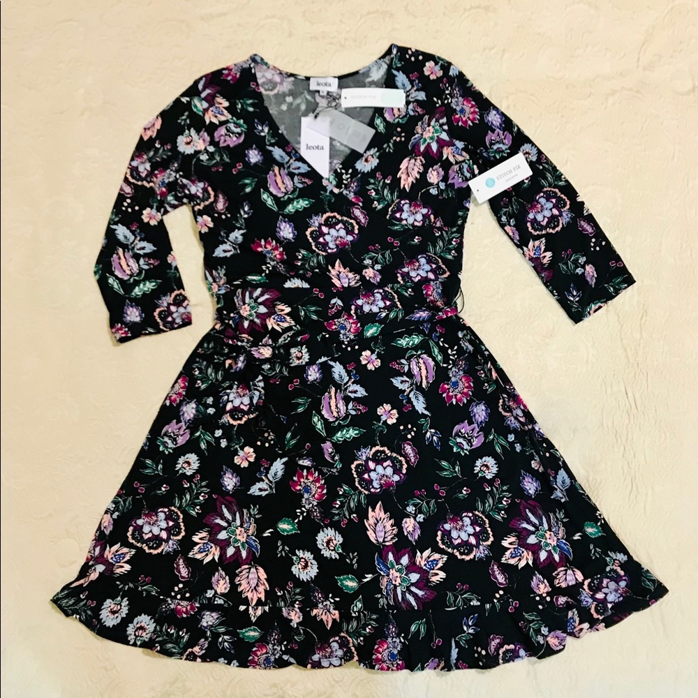 ❤️HOST PICK❤️ Leota Faux Wrap Knit Dress, NWT, LP